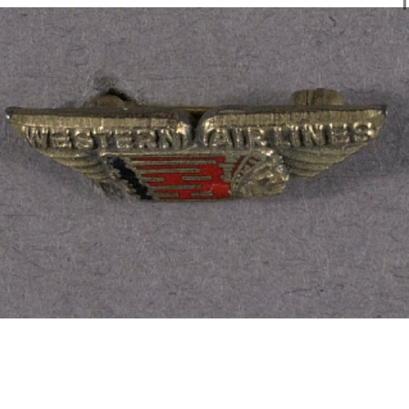Vintage Western Airlines Gold and Red Pin - Picture 1 of 5